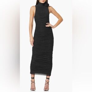 NWOT!! - AFRM - FIORELLA EMBELLISHED ROSETTE MESH BODYCON DRESS - SZ X-SMALL